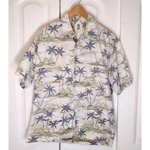 Kahala Ethnic Village Hawaiian Shirt Size L Vintage Tropical Beach Vacation READ
